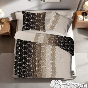 Pościel heksagon brąz 100% bawełna 160x200 - obrazek 2