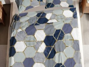 Pościel sześciokąt niebieski 100% bawełna 160x200