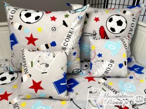 Pościel dziecięca piłki szara 100x135 bawełna