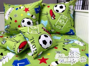 Pościel dziecięca piłki zielona 100x135 bawełna